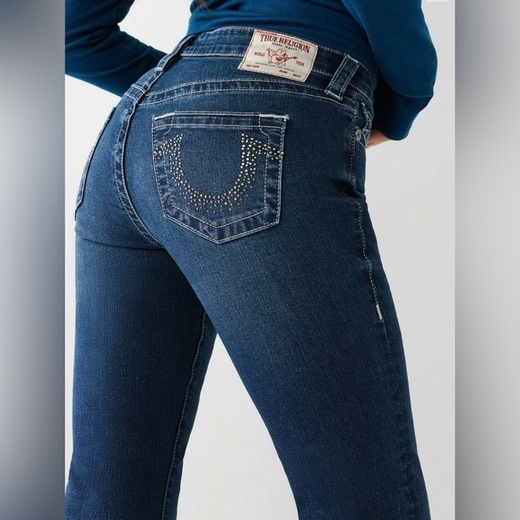 True religion BECCA BOOTCUT JEAN womens size 27 color blue - Picture 1 of 13